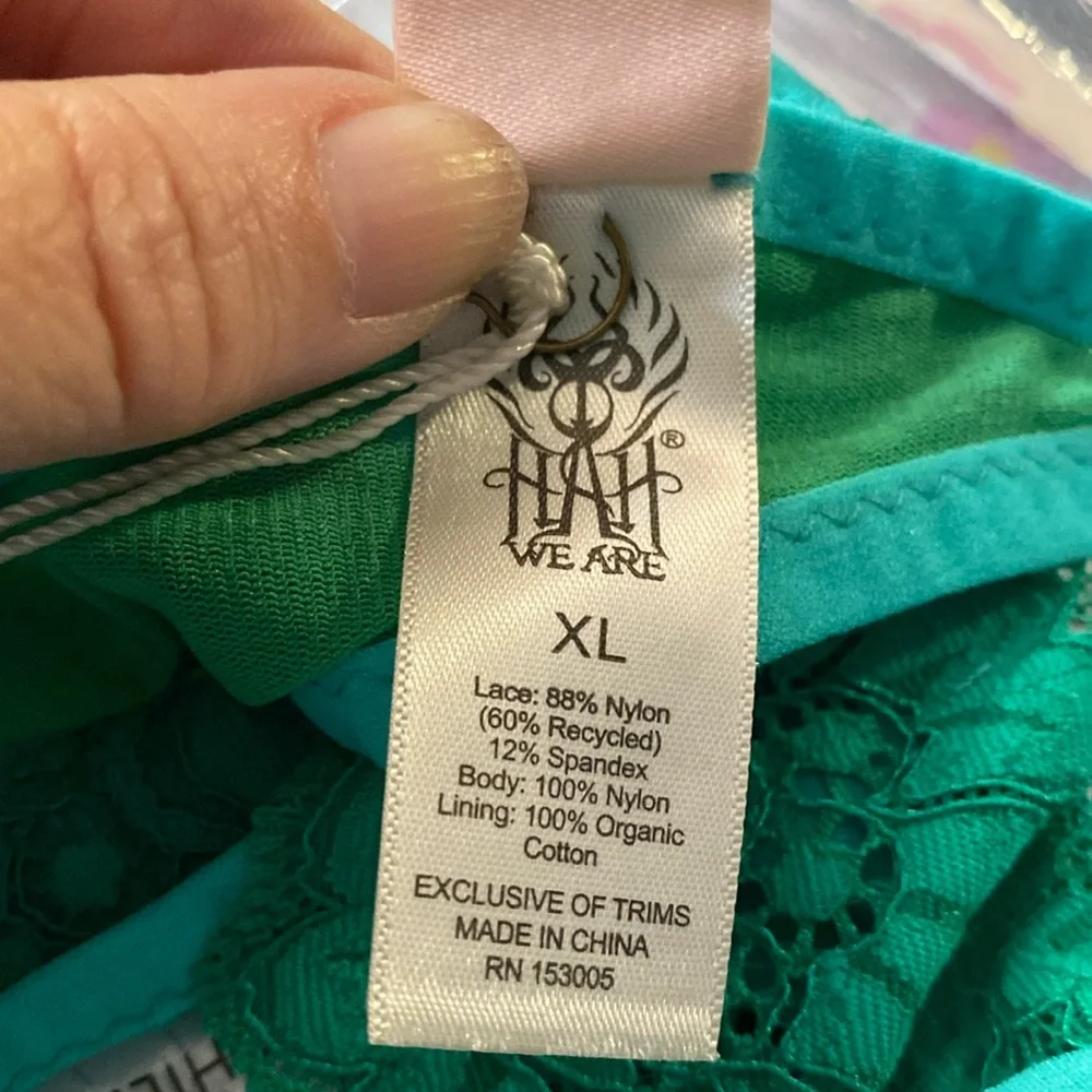 We Are HAH / Free People, Strap Up Panty, Color: Emerald Size: X-Large, NWT‎